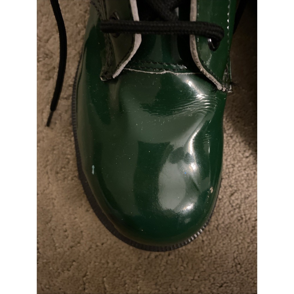 VINTAGE 1990'S SHINY GREEN DR. MARTENS AIRWAIR BOUNCING SOLES SIZE 4 - Picture 4 of 16